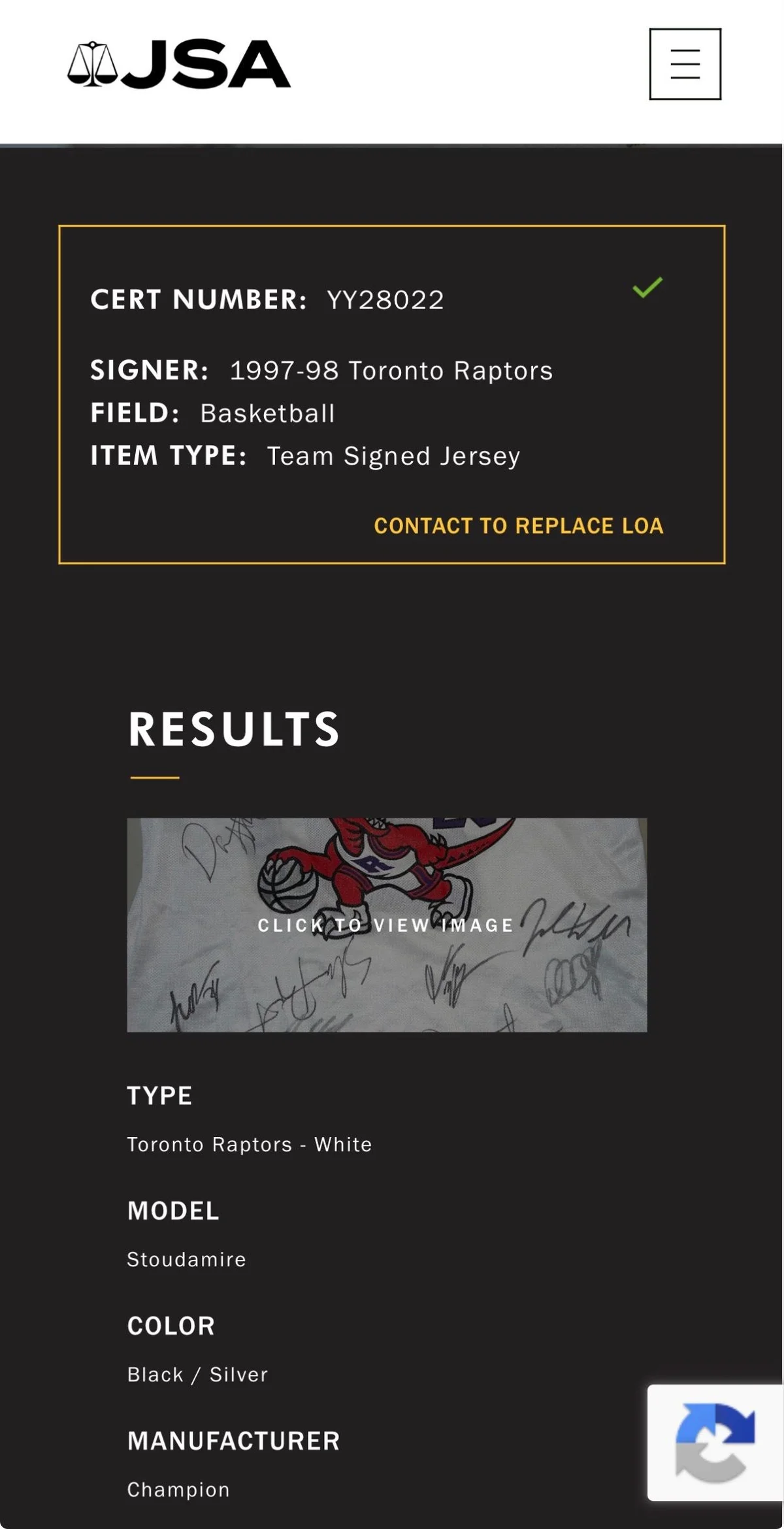 1997-98 Toronto Raptors signed jersey  photo 6