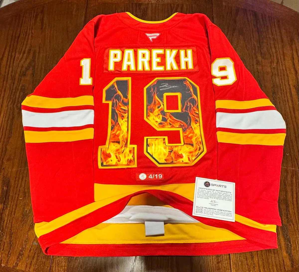 Zayne Parekh Orange "Jersey Art" Fanatics Premium Pro Jersey LE 4/19