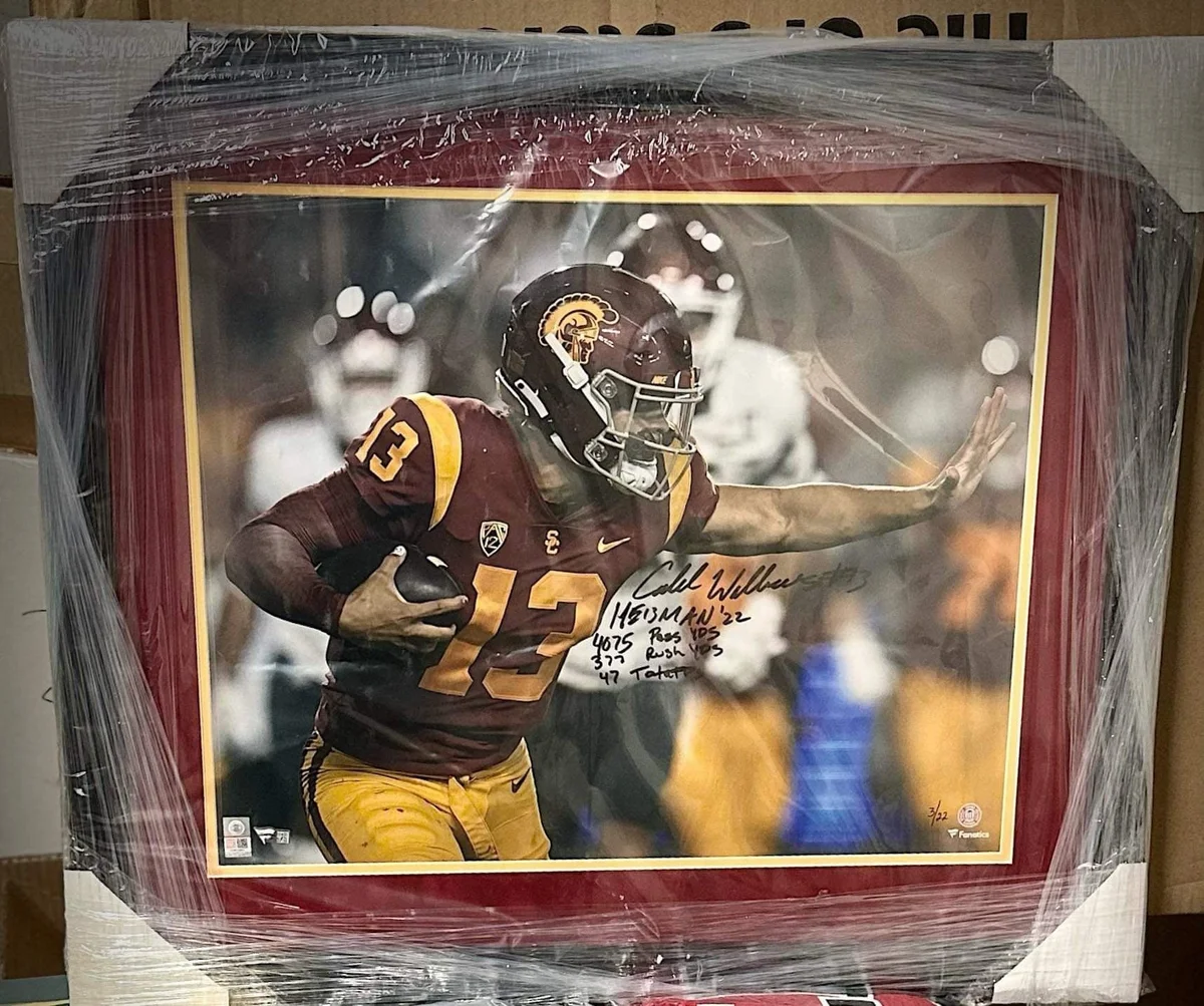 Caleb Williams Signed & Inscribed USC Trojans Framed Photo – Limited Edition #3/22