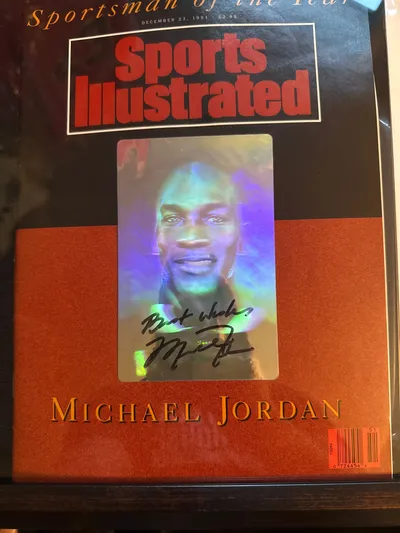 Michael Jordan signed with inscription sports illustrated 