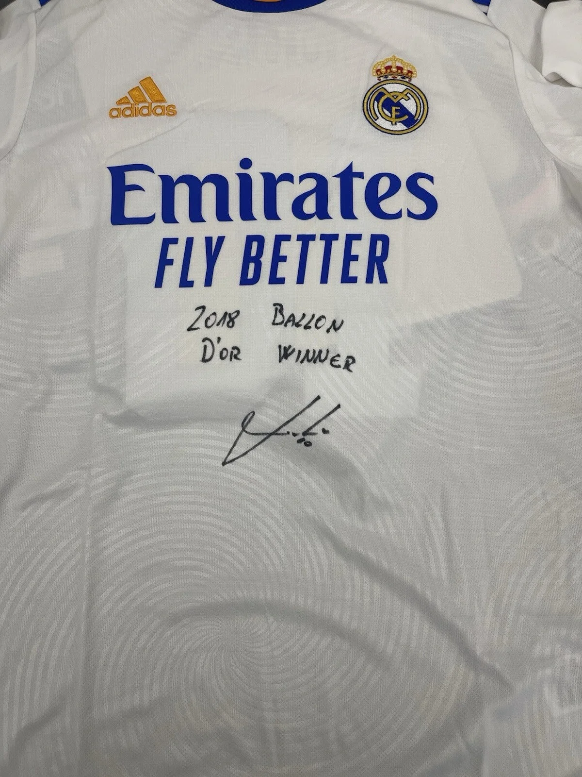 Luka Modrić Signed Real Madrid Jersey W/ “2018 Ballon d’Or Winner” Inscription