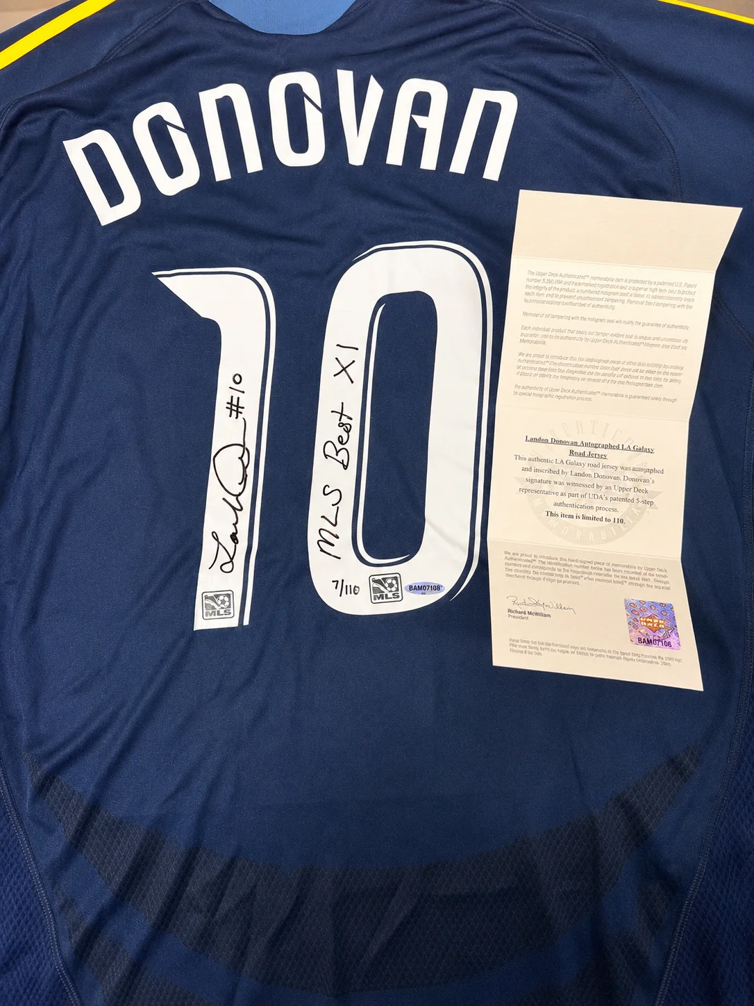 Landon Donovan Autographed & Inscribed Los Angeles Galaxy Authentic Road Jersey