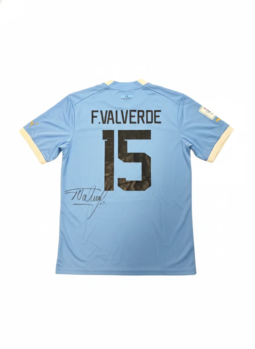 Federico Valverde Signed Uruguay National Team Jersey
